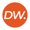 Logo with 'DW.' text in white on an orange circle
