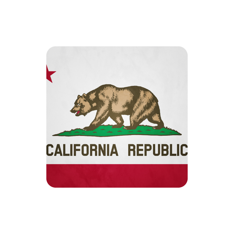 California Republic flag with bear and star on a white background