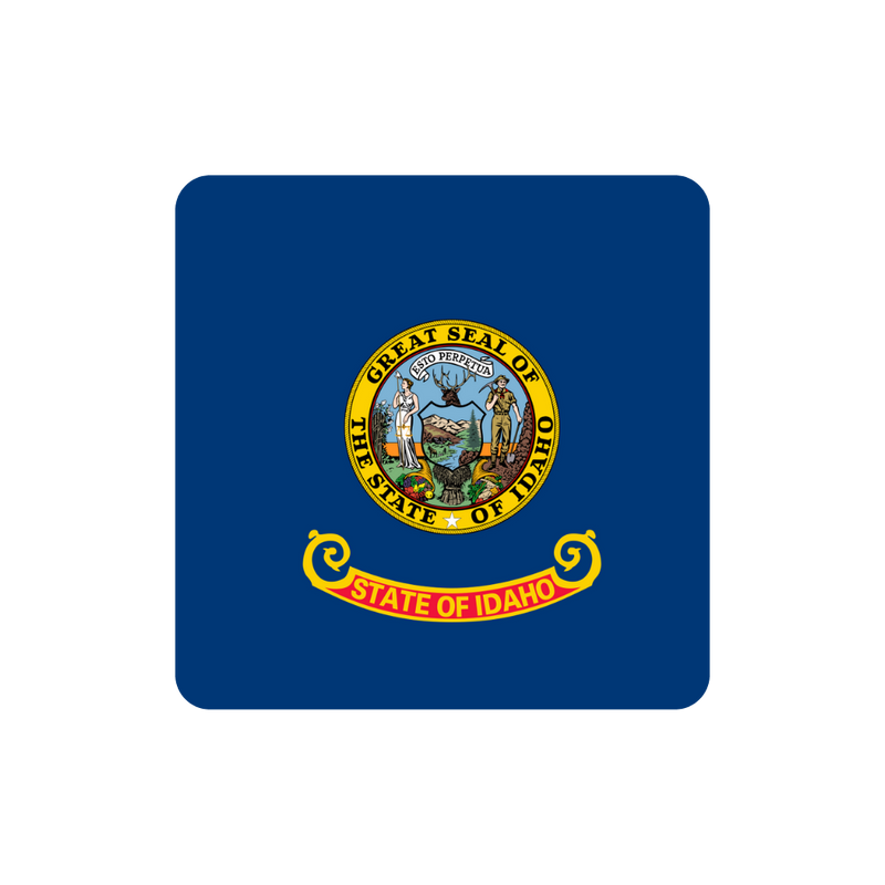 Flag of Idaho with the state seal on a blue background
