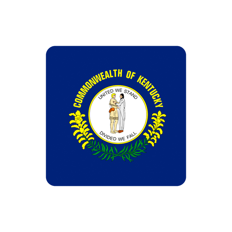 Flag of the Commonwealth of Kentucky with blue background and yellow text