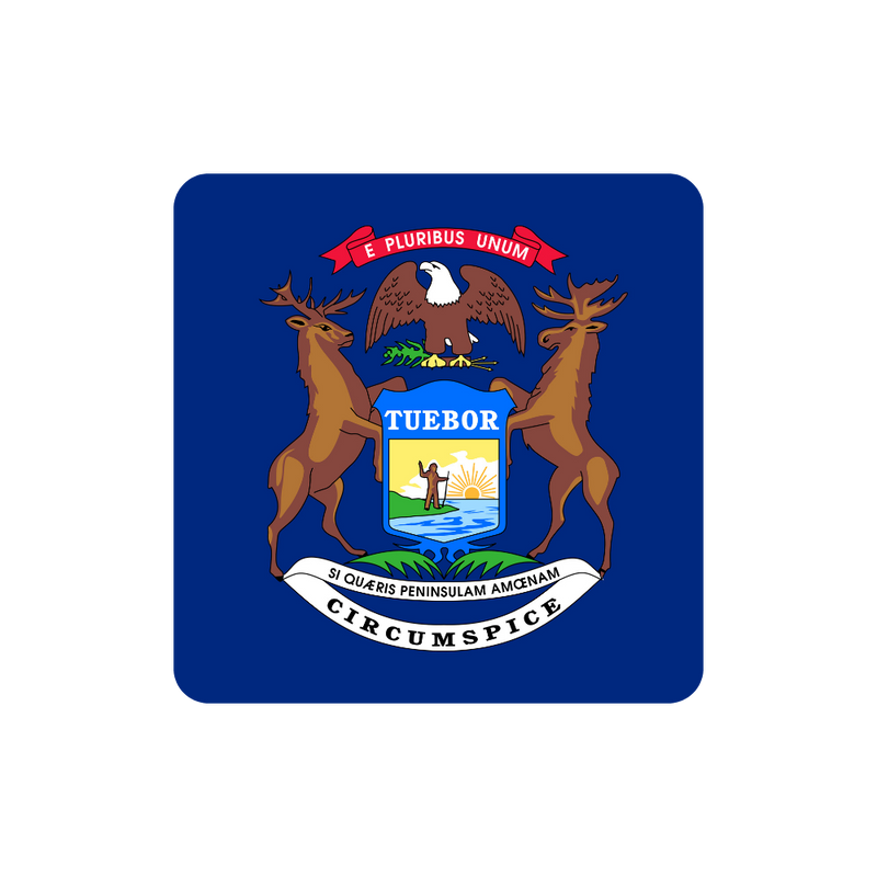 State seal of Maine on a blue background