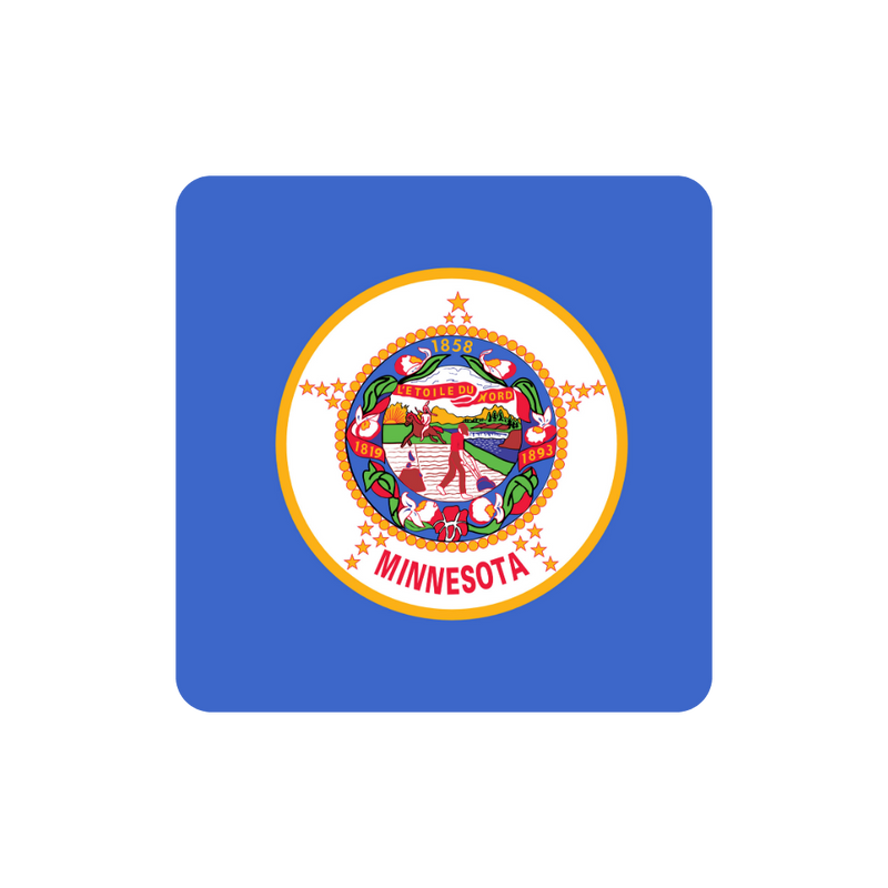 Flag of Minnesota with the state seal on a blue background