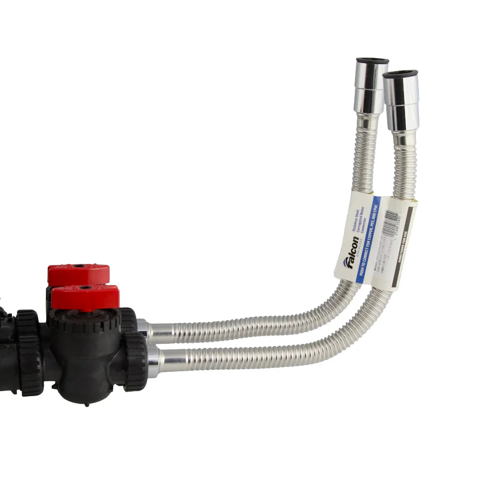 3/4" Falcon Flex Connector - on bypass valve - product demonstration 