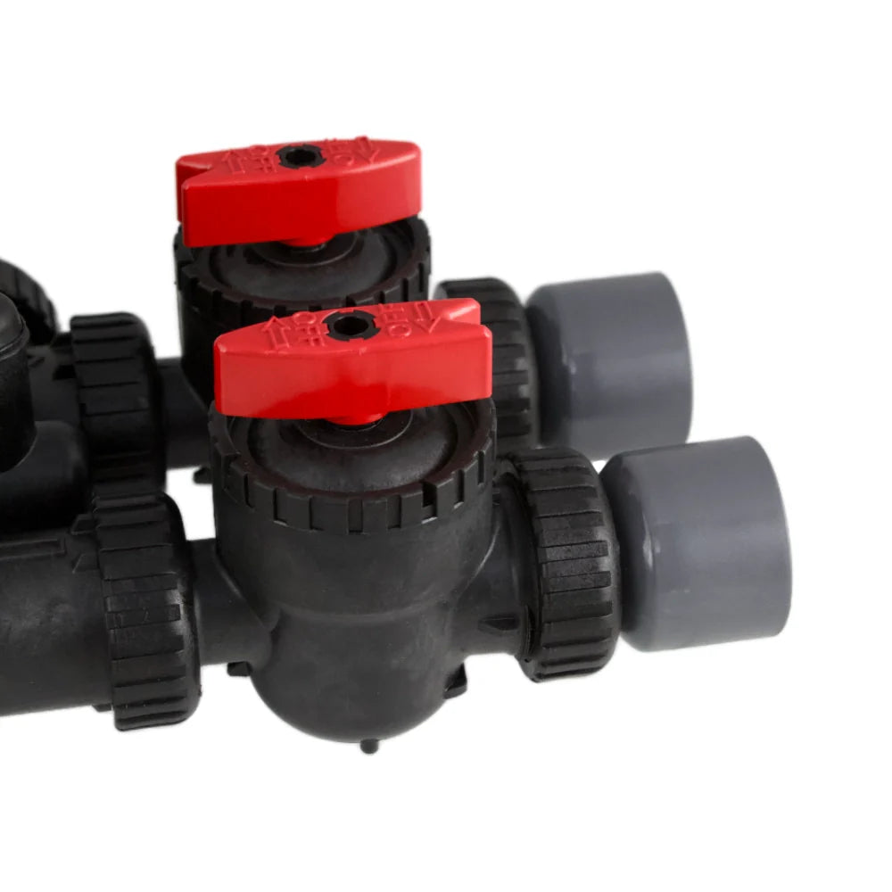 Clack 1.25" & 1.5" PVC Glue Plumbing Connector (V3007-07) full product image on bypass valve 