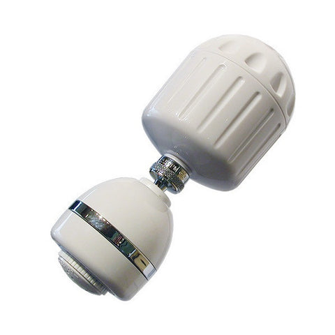 Sprite Plastic Shower Filter in White with Shower Head (HO2-WH-M)
